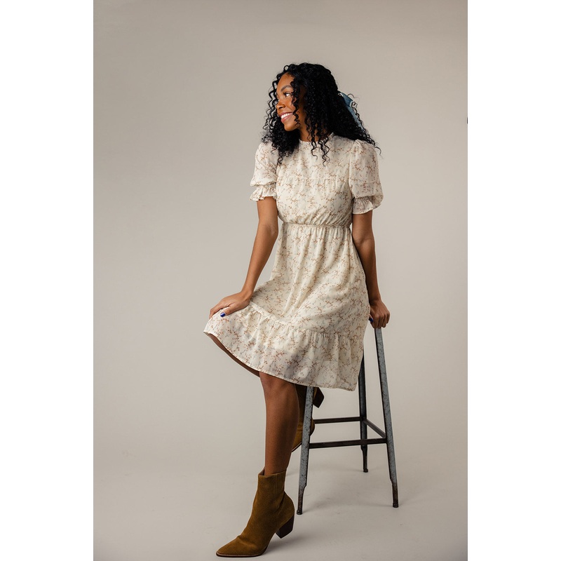 Sunrise Serenade Ruffle Dress|Cornsilk|S|M|L