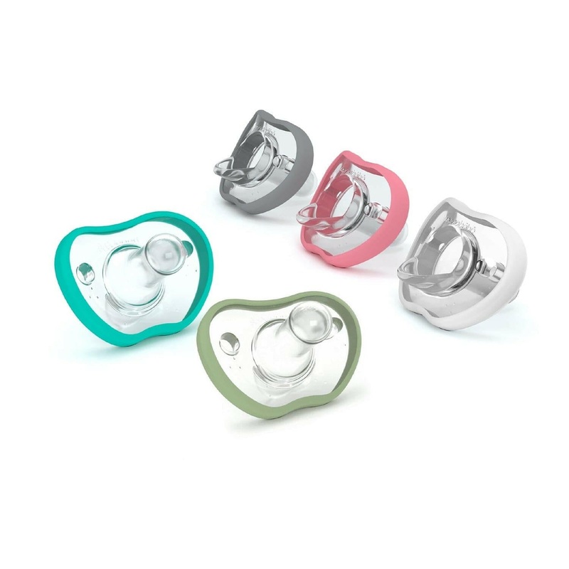 Flexy Pacifiers|Sage-White|Pink-Grey|Teal-Grey|Pink-White|Teal|Pink|White|Grey|Sage|0-3 Months