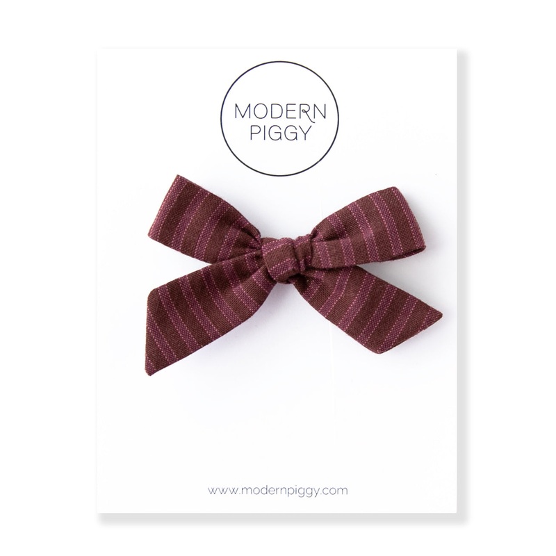 Raisin | Hand-tied Bow|Alligator Clip|Nylon Headband
