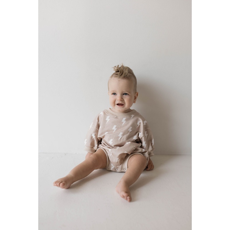 Sweatshirt Romper | Cream Lightning