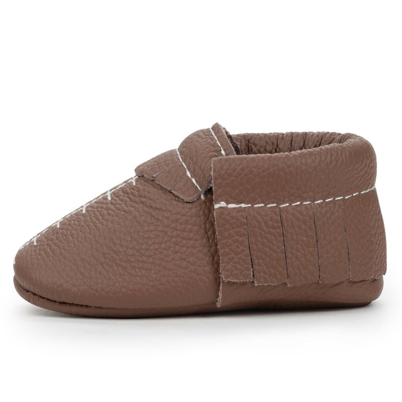 Touchdown Baby Moccasins|US 2 (Newborn; 3.75″ Sole)|US 3 (3-6 Months; 4.125″ Sole)|US 4 (6-12 Months, 4.5″ Sole)|US 5.5 (12-18 Months, 5.0″ Sole)|US 6.5 (18-24 Months, 5.25″ Sole)|US 8 (2-3 Years; 5.75″ Sole)