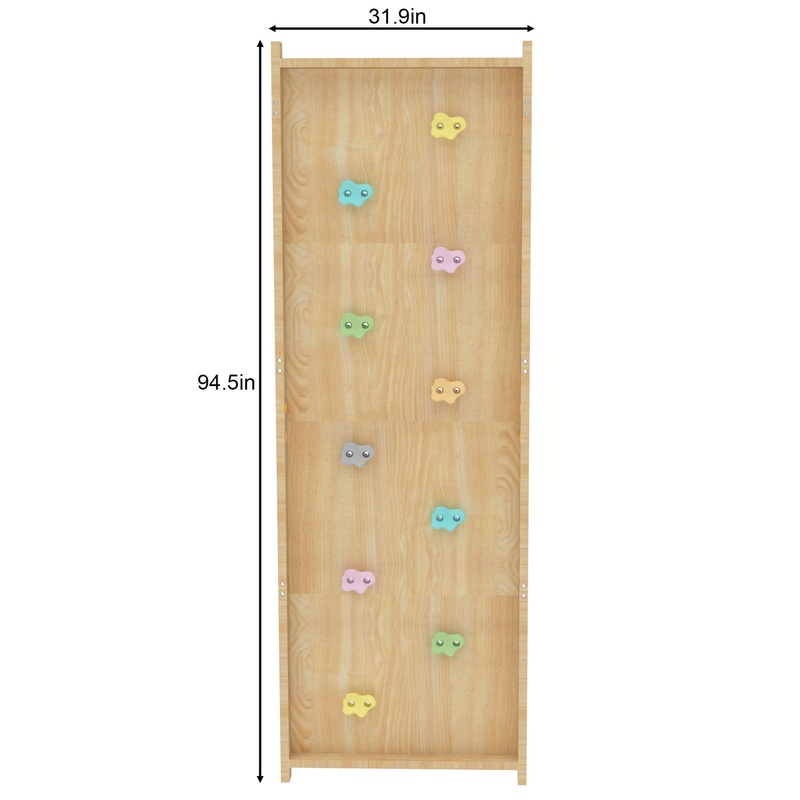 Avenlur Walnut Modular Rock Wall Panel  Montessori Indoor Climbing Wall Add-On for Kids & Toddlers