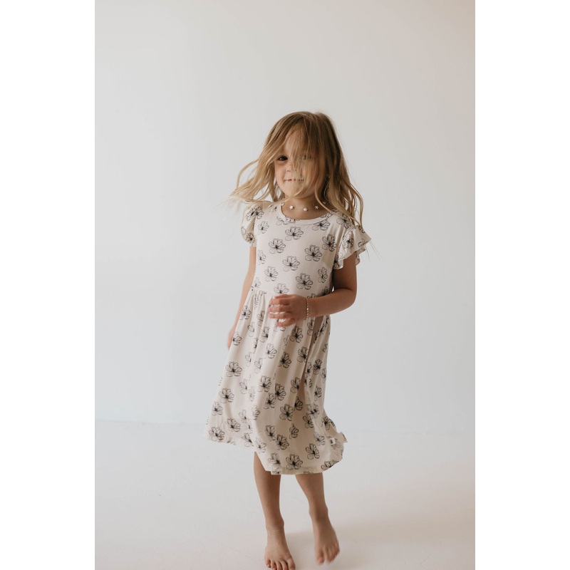 Bamboo Dress | Ruffle Sleeve Desert Bloom
