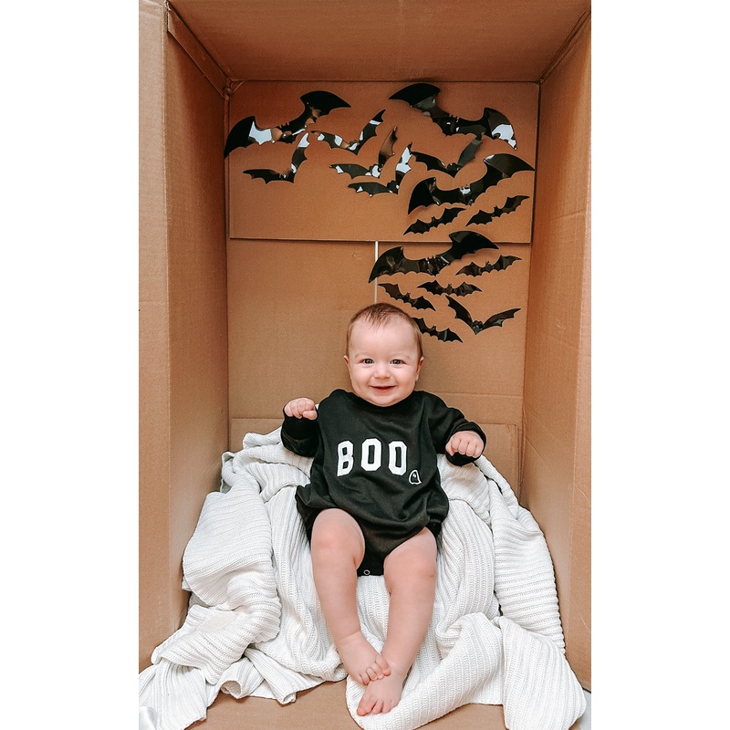 BOO Sweatshirt Romper|Newborn|0-3 months|3-6 months|6-9 months|9-12 months|12-18 months|18-24 months|2T