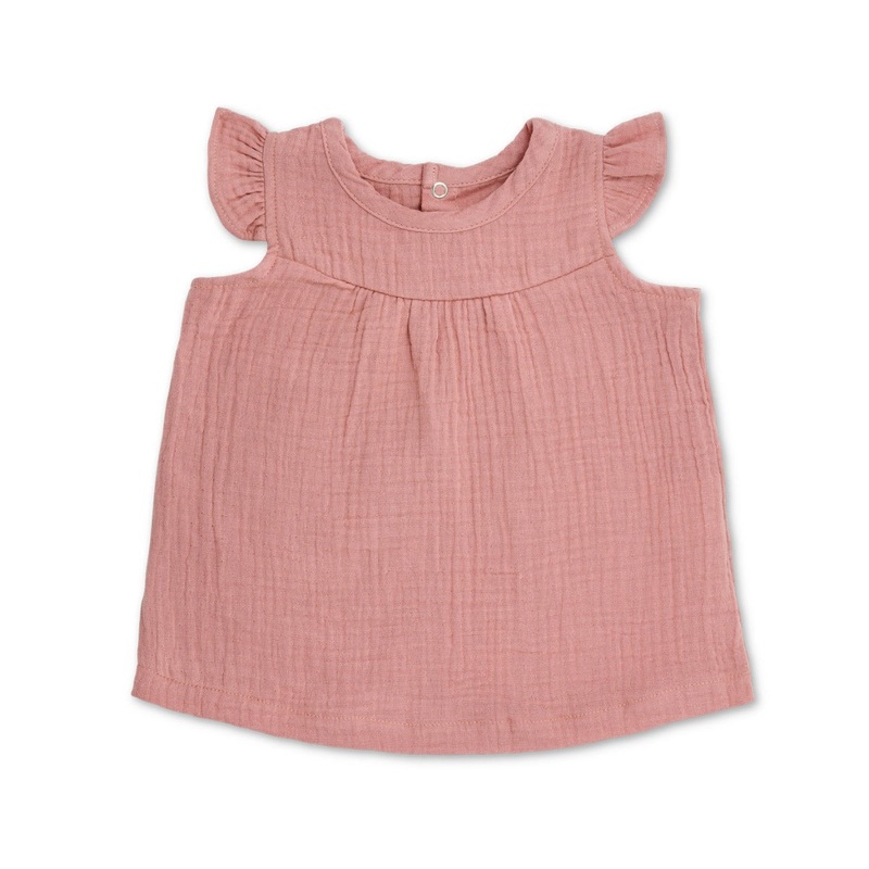 Muslin Flutter Sleeve Dress – Terra Cotta