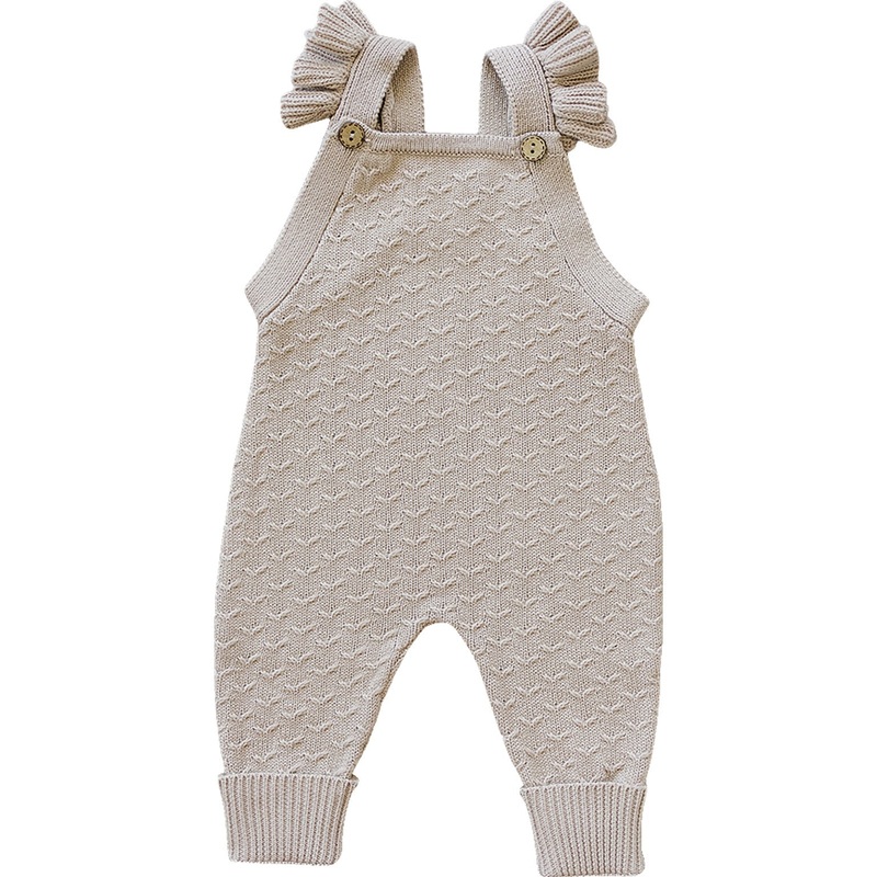 Ruffle Knit Overalls|0-3|3-6|6-12|12-18|18-24|2T
