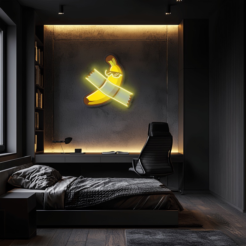 Tape Banana Table Neon Sign, Uv Print Neon, Banana Uv Print Neon Sign, Neon Light,Neon Wall Art, Neon Sign,Neon Light Sign, Neon Gifts