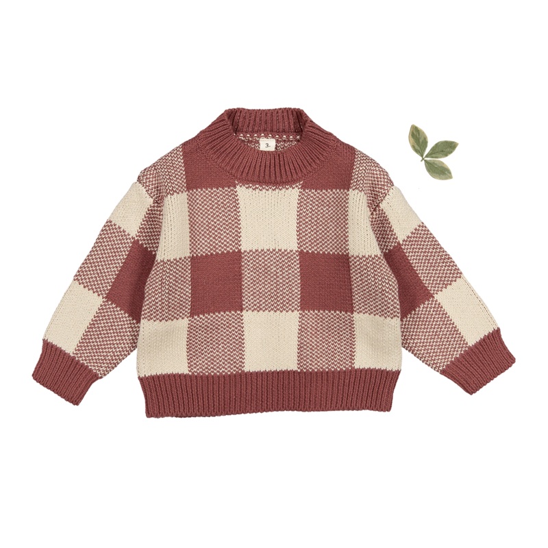 The Gingham Knit Sweater – Rosewood