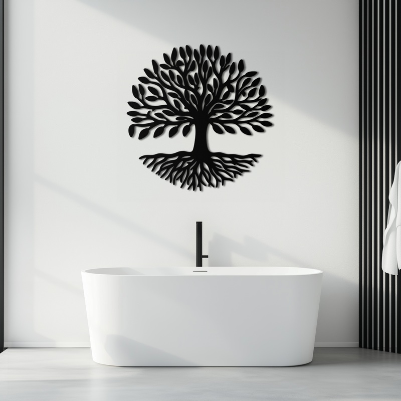 Tree of Life Metal Wall Art – Modern Steel Nature-Inspired Decor – KAF112