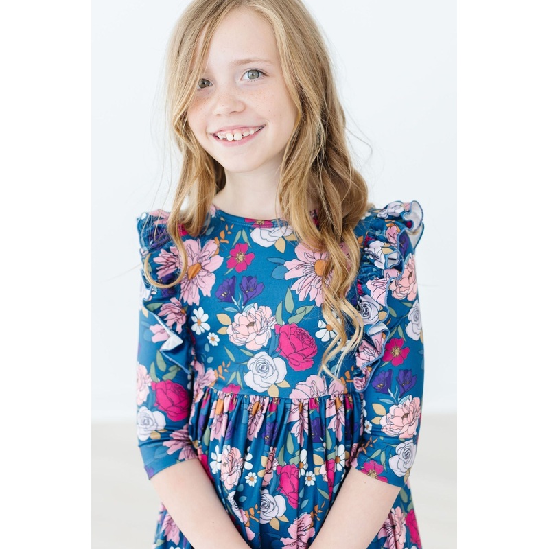 Vintage Garden Ruffle Twirl Dress