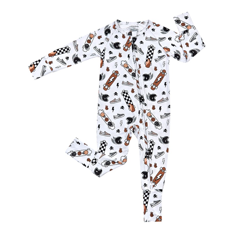 Bamboo Zip Romper | Sk8er|0-3M|3-6M|6-12M|12-18M|18-24M