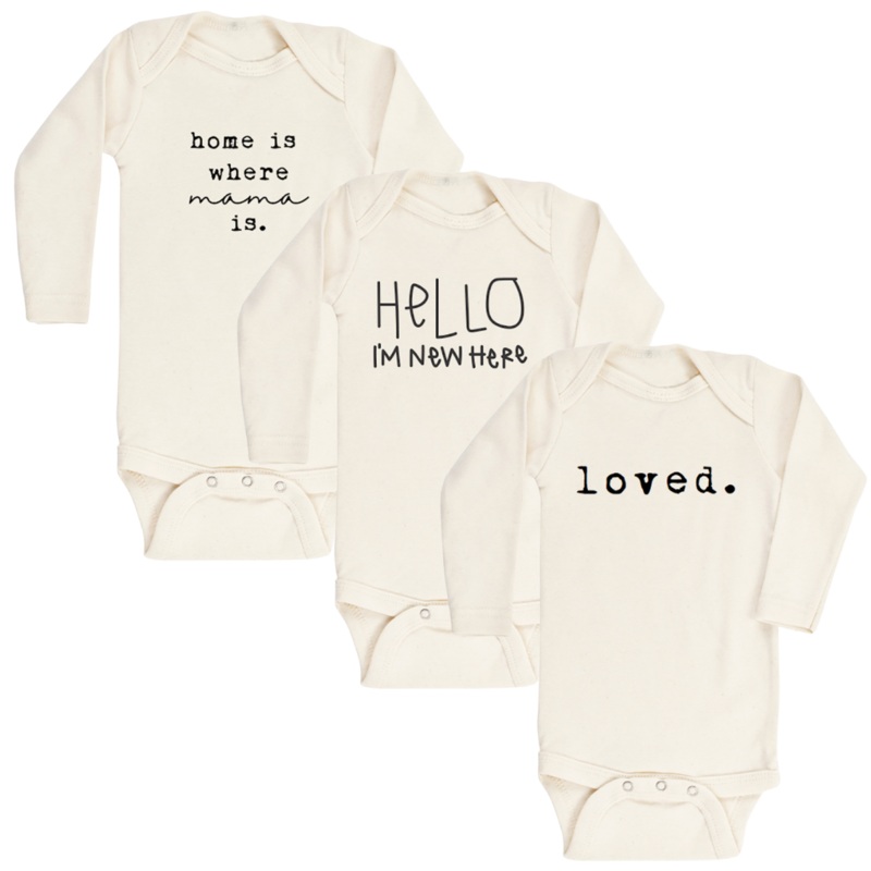 Long Sleeve Organic Bodysuit – 3 Pack – Hello | Loved | Home is Where Mama Is