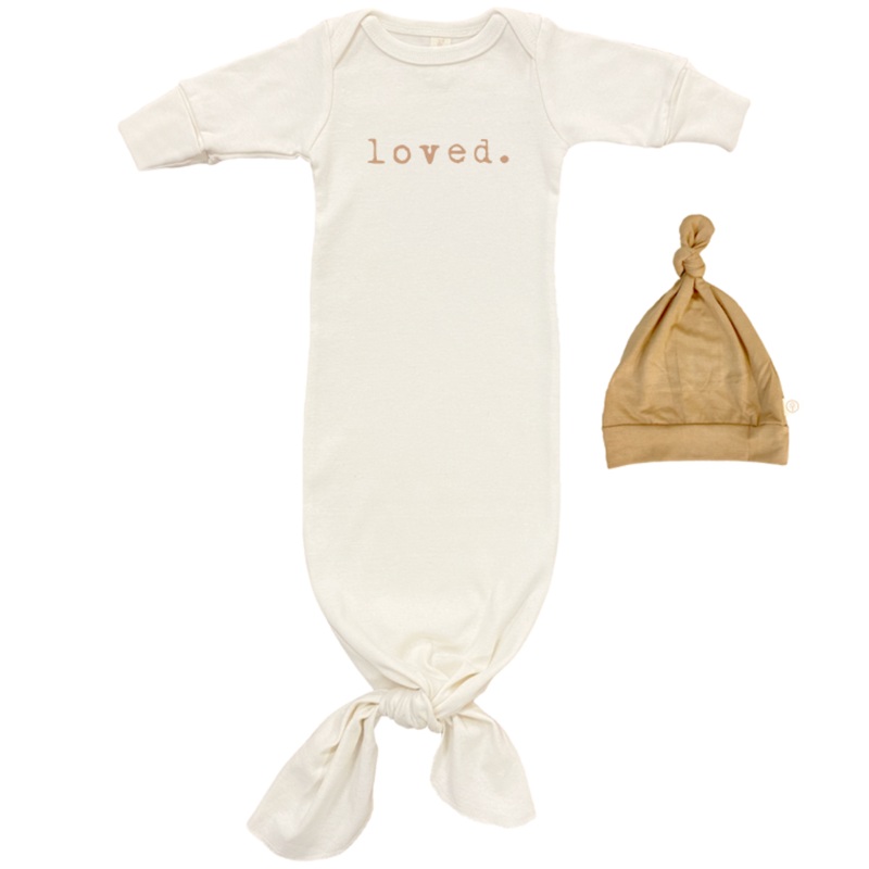 Loved Gown + Hat Set – Clay|0-3M