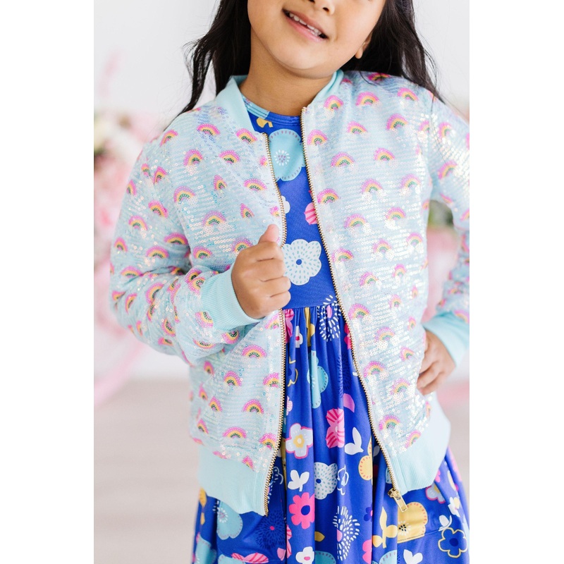 Mint Rainbow Sequin Jacket|2T|3T|4T|5/6|7/8|9/10|11/12