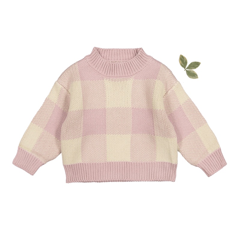 The Gingham Knit Sweater – Mauve