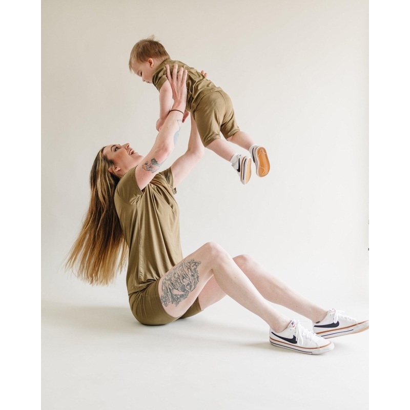 Women’s Bamboo Bike Shorts & Tee Daywear Set