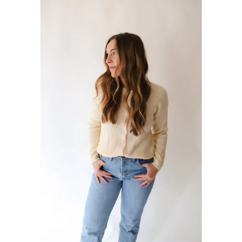 Annie Cardigan Sweater in Apricot