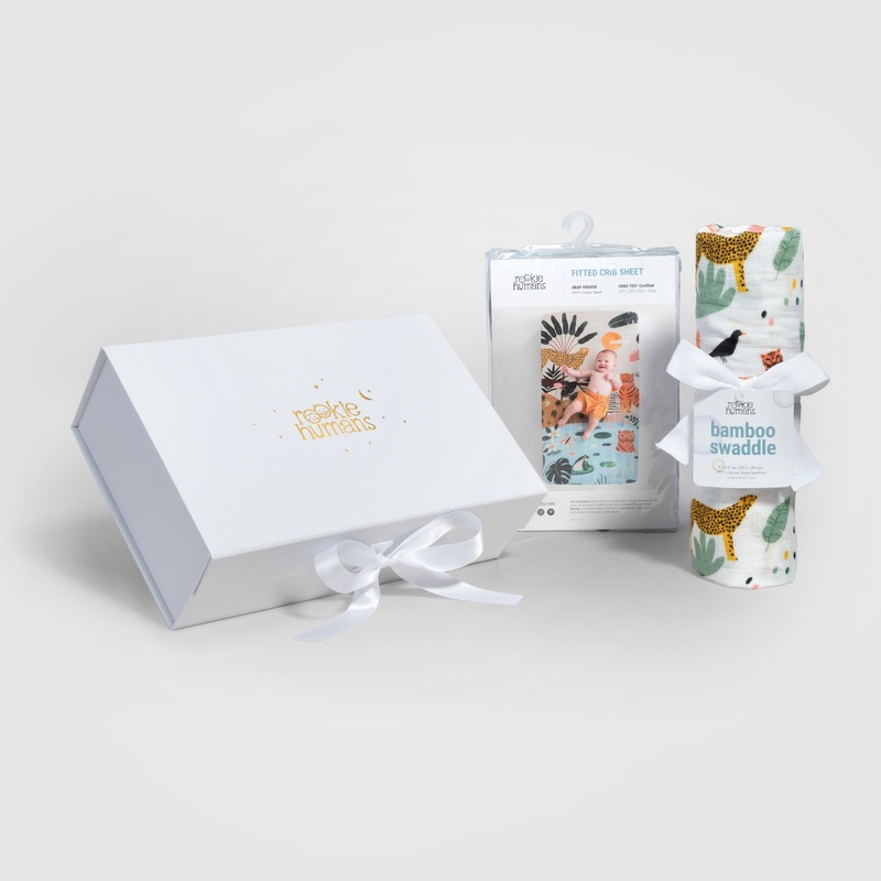 Crib Sheet & Swaddle Baby Gift Set – In The Jungle