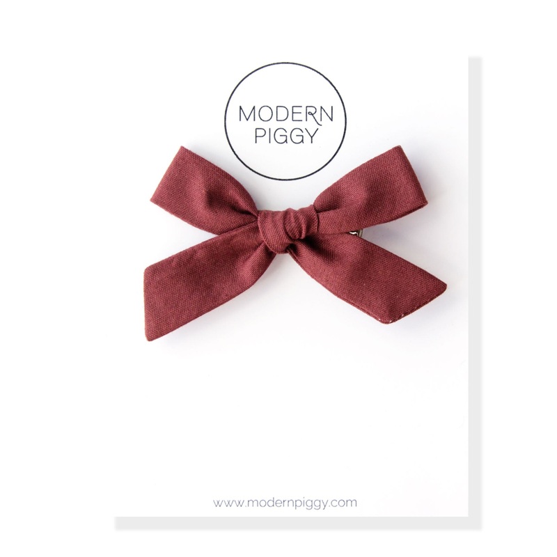 Garnet | Hand-tied Bow|Alligator Clip|Nylon Headband