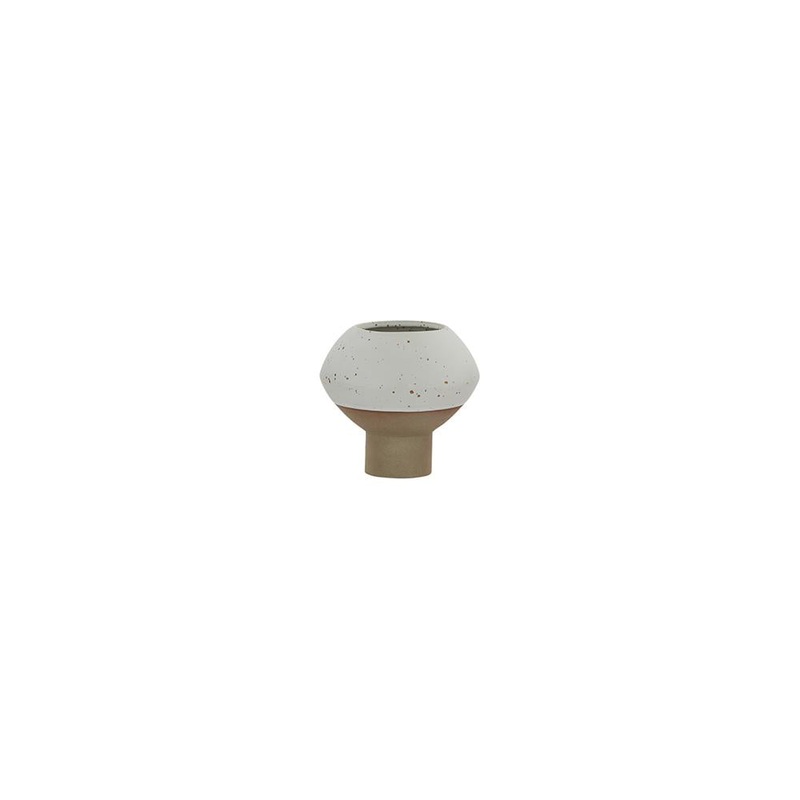 Hagi Mini Vase – White / Light Brown