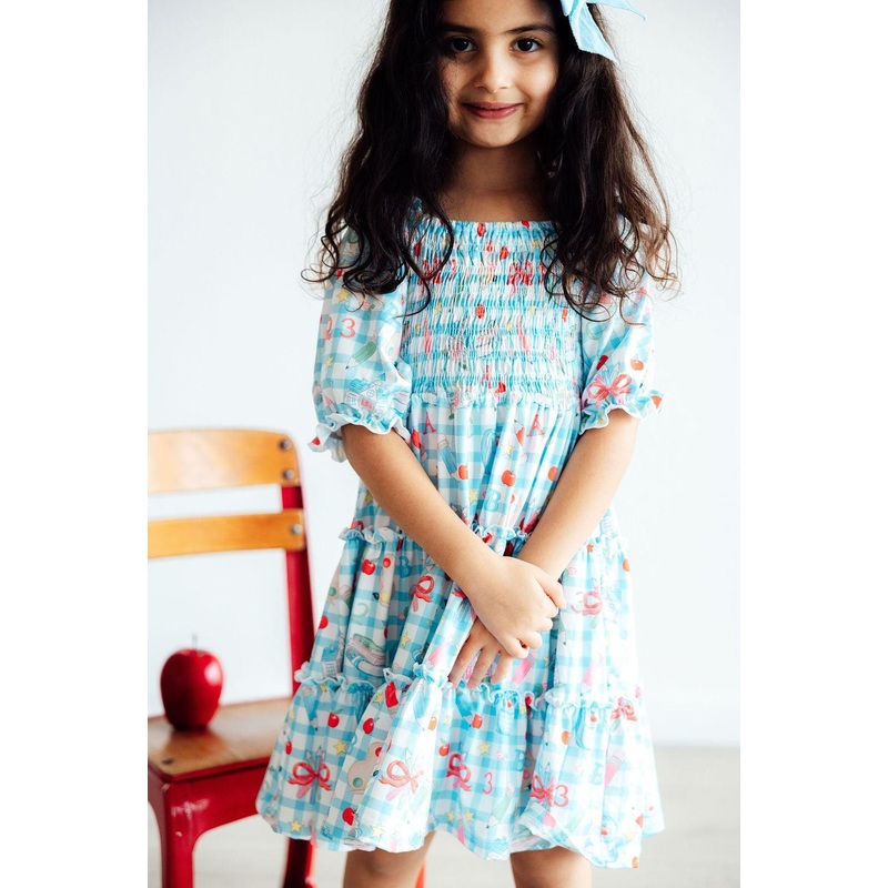 Honor Roll Smocked Ruffle Dress