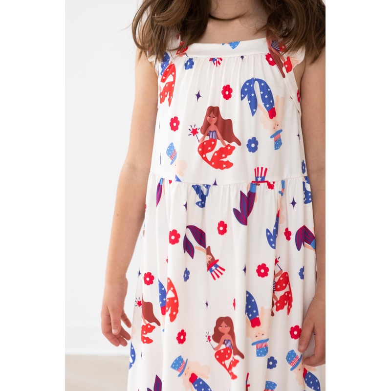 Mer-Made in the USA Ruffle Cross Back Dress