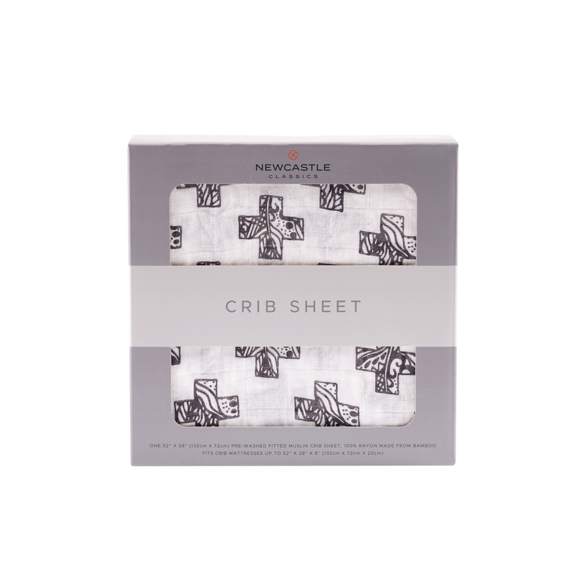 Nordic Stamp Bamboo Muslin Crib Sheet