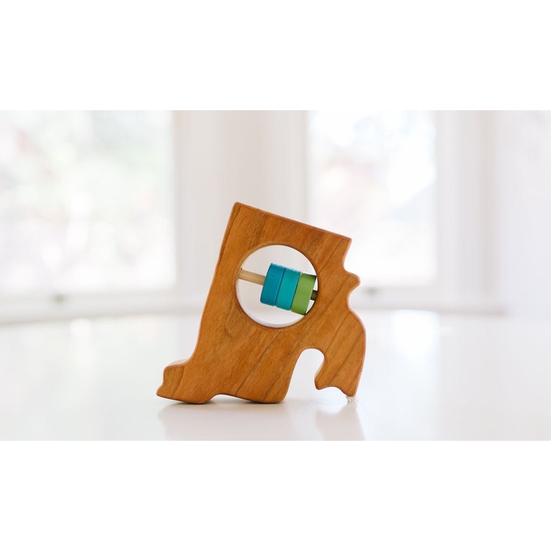Rhode Island State Wooden Baby Rattle