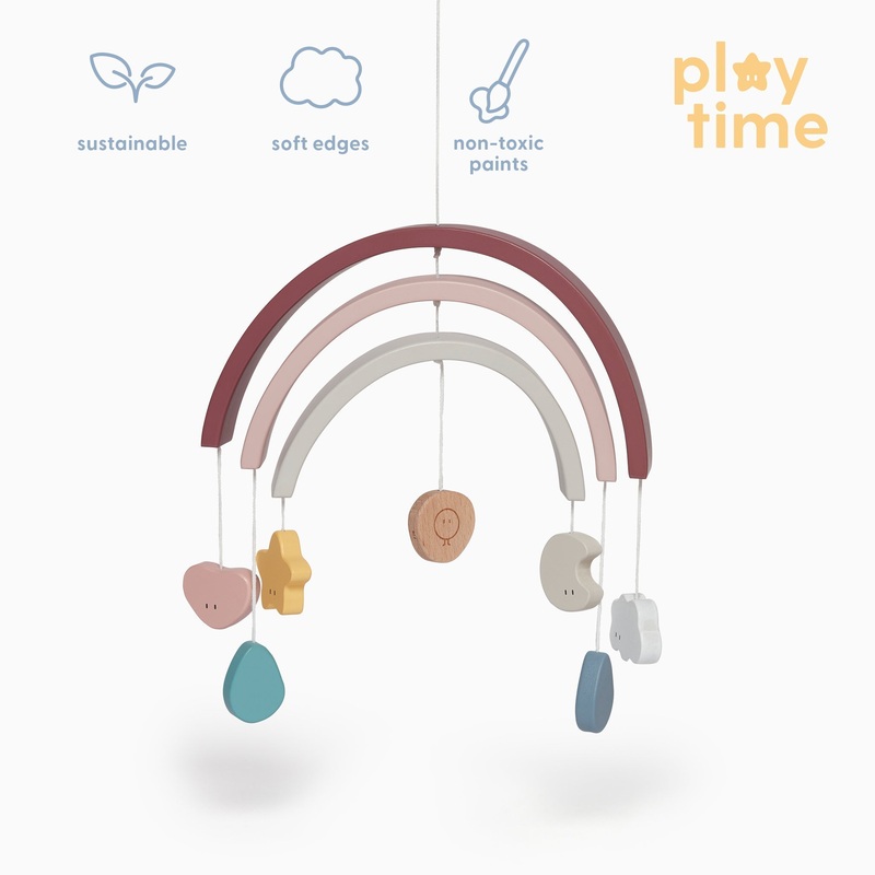 Wooden Rainbow Mobile – Pink|One Size