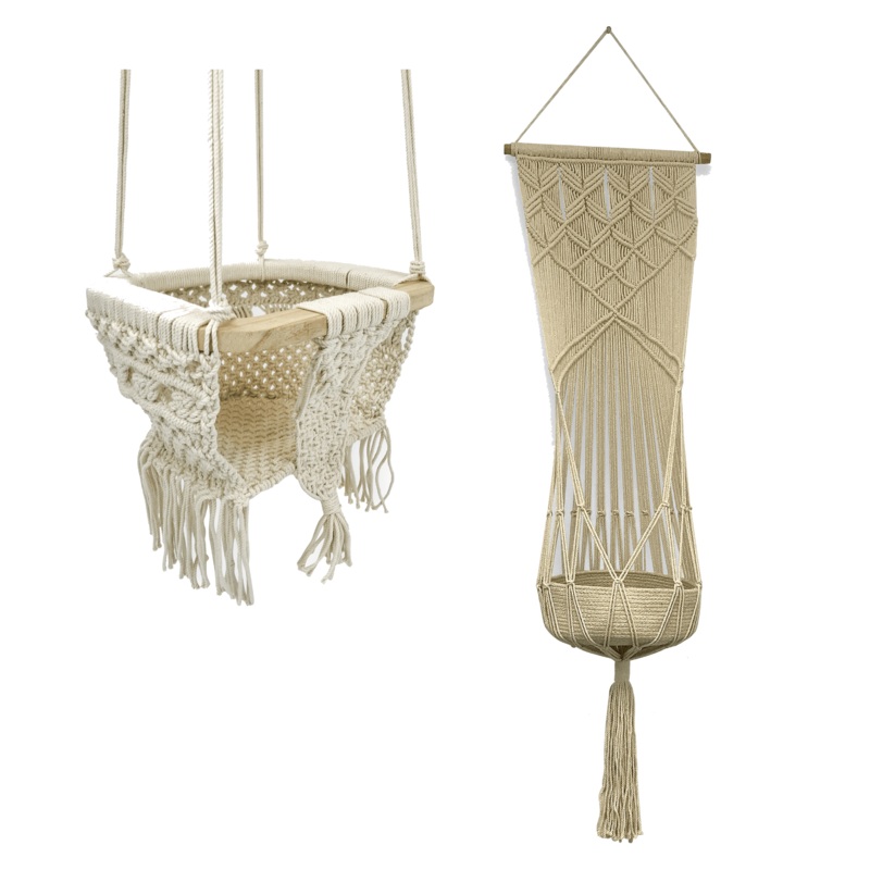 boho bundle – swing & toy basket