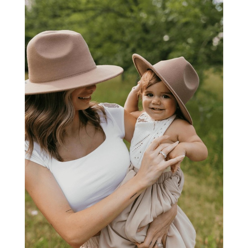 Bordeaux Flat Brim Hats|Child|Adult|Camel|Mocha|Noir|Fog|Ivory|Perfect Peach|Bubblegum Pink