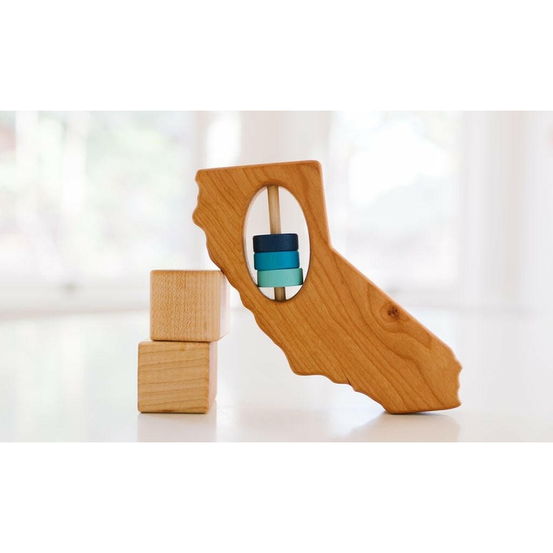 California State Wooden Baby Rattle