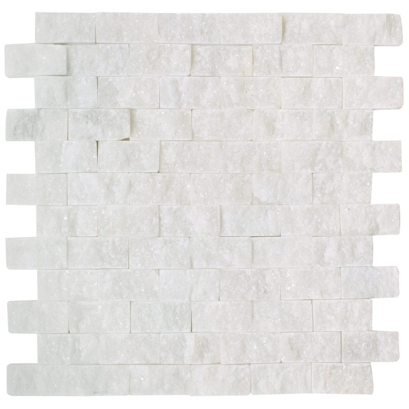 Carrara White Marble Split Face Brick Mosaic Wall Tile – Livfloors Collection