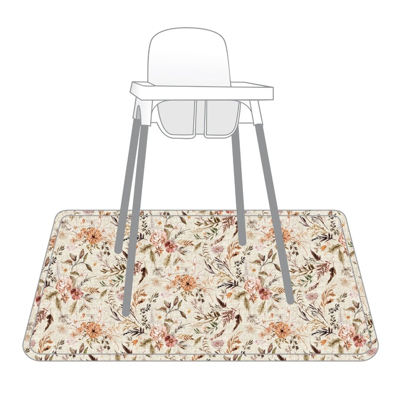 Delilah Floral Splash Mat – A Waterproof Catch-All for Highchair Spills and More!