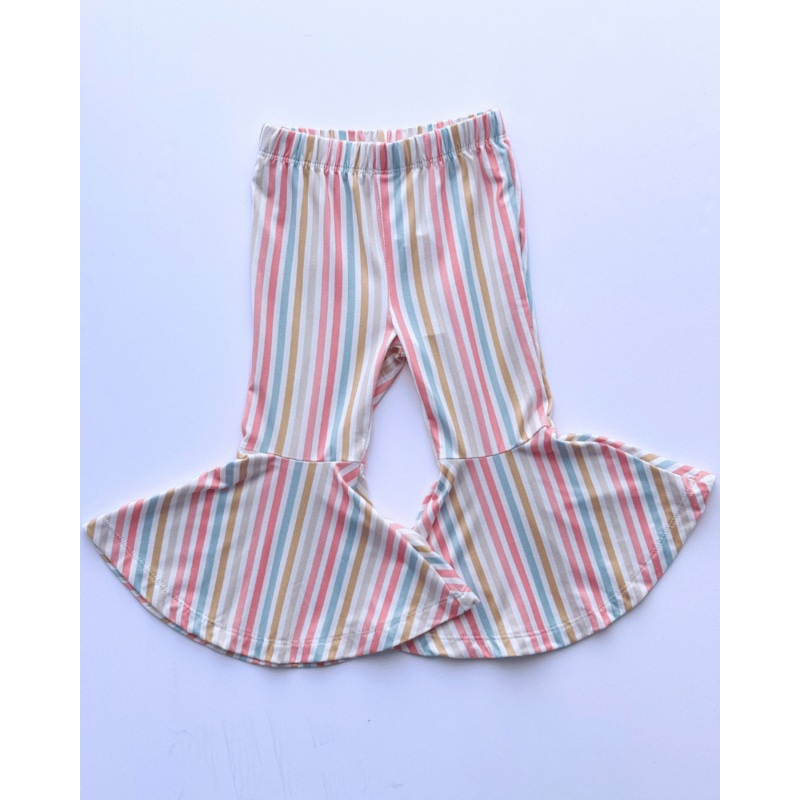 Keely Exaggerated Bell Bottoms – Vertical Stripes
