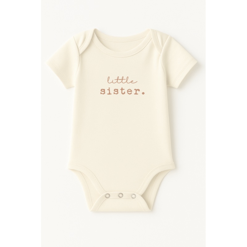 Little Sister Clay Organic Cotton Short Sleeve Baby Bodysuit