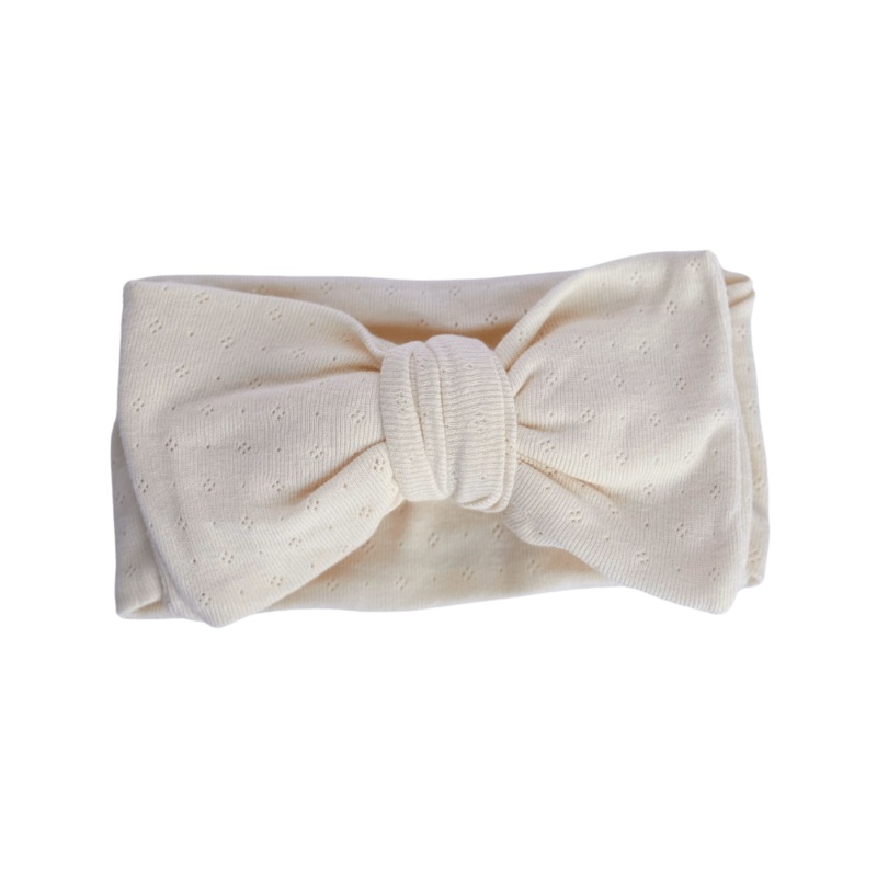 Messy Bow Headwrap – Cream