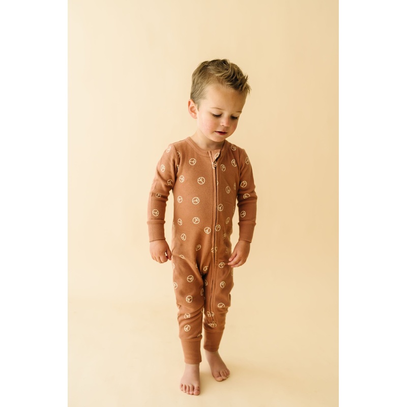 Organic 2-Way Zip Romper – Peace