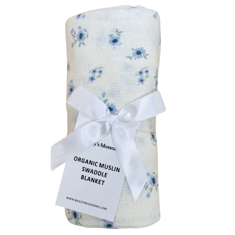 Swaddle Blanket – Blue Floral