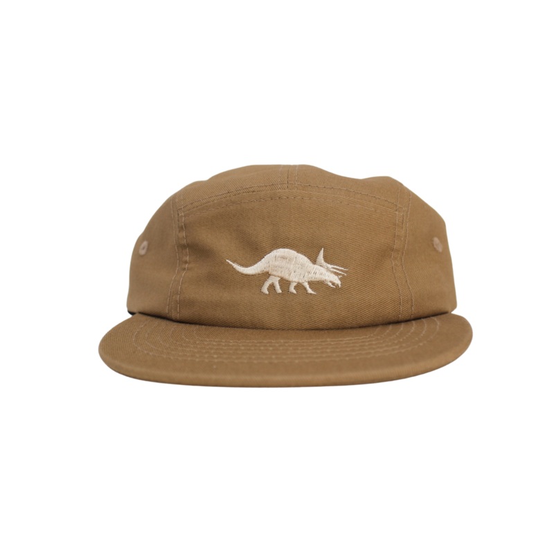 Triceratops Cotton Five-Panel Hat in Khaki