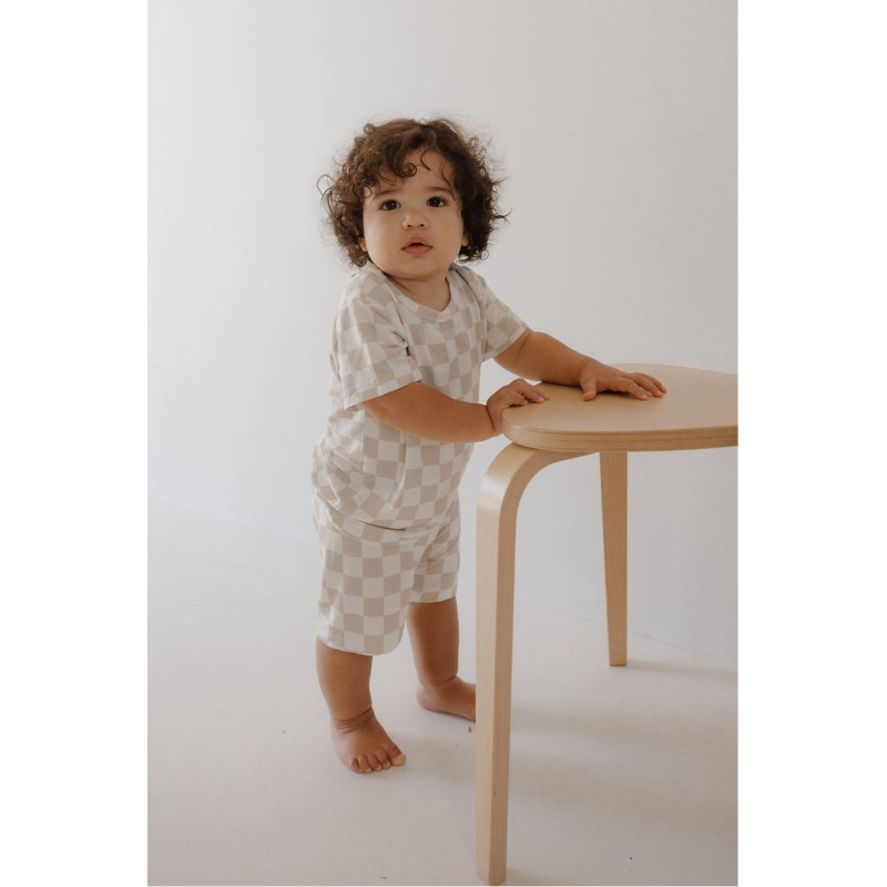 Bamboo Short Set | Checkerboard