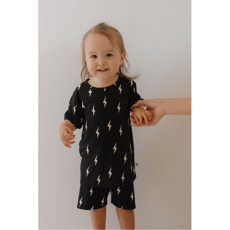 Bamboo Short Set | Midnight Lightning Bolt