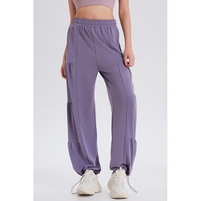 Basic Bae Drawstring Elastic Waist Ruched Joggers