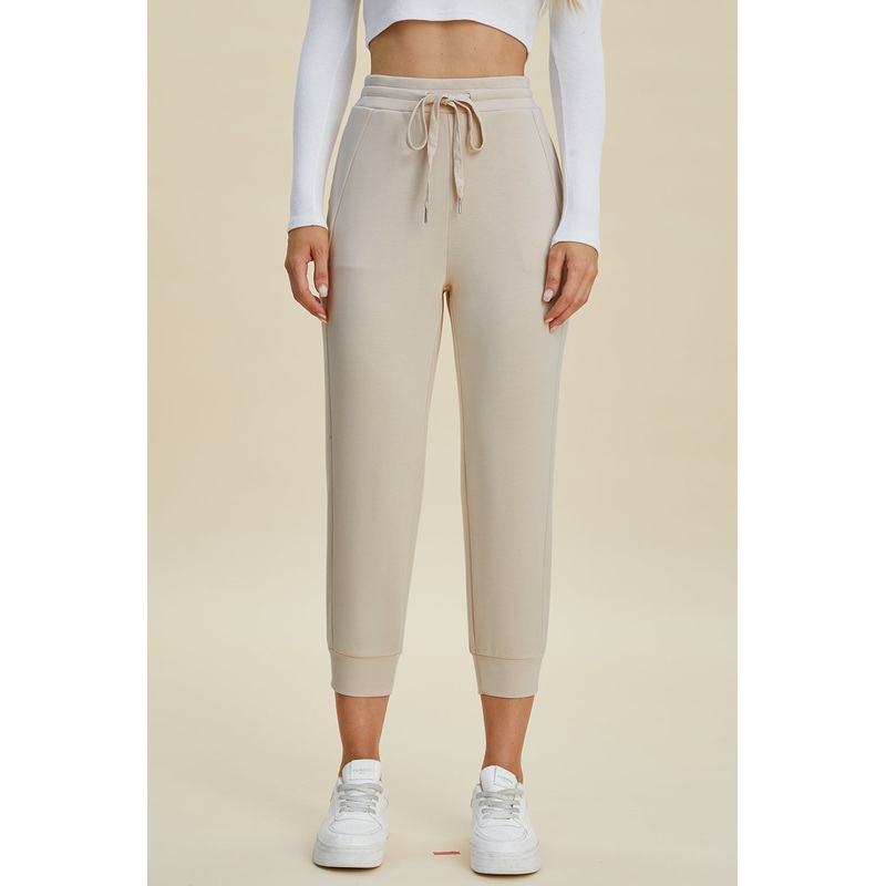 Basic Bae Full Size Air Scuba Drawstring High Waist Cropped Pants