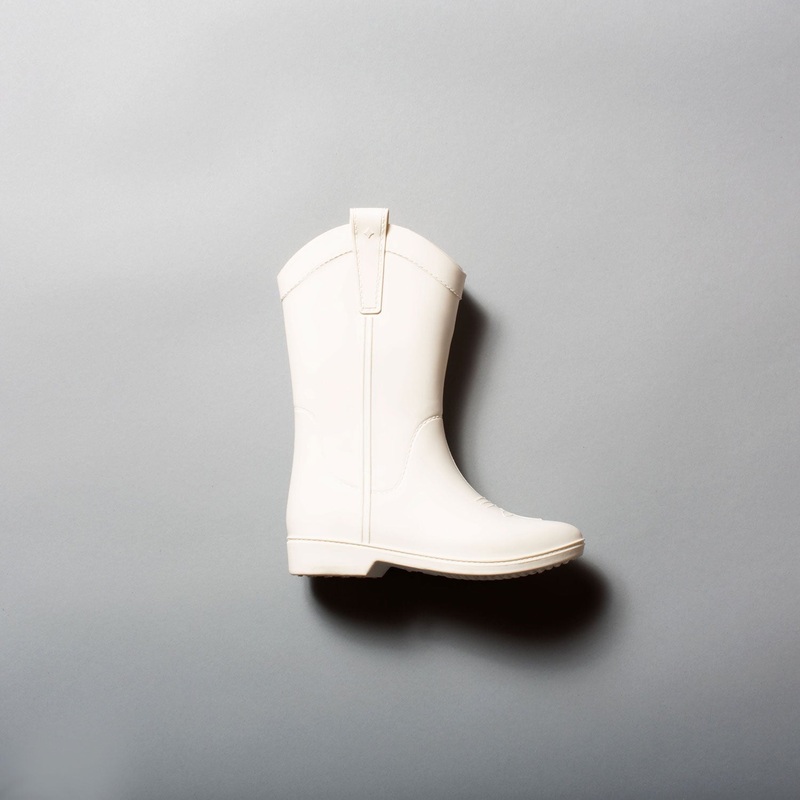 Bone White Kid’s All Weather Rubber Cowboy Boots
