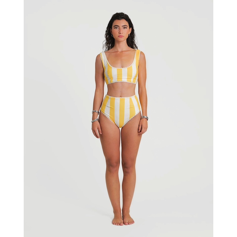 Cabana Stripe Bikini (Yellow)|Top|Bottom|S|M|L|XL