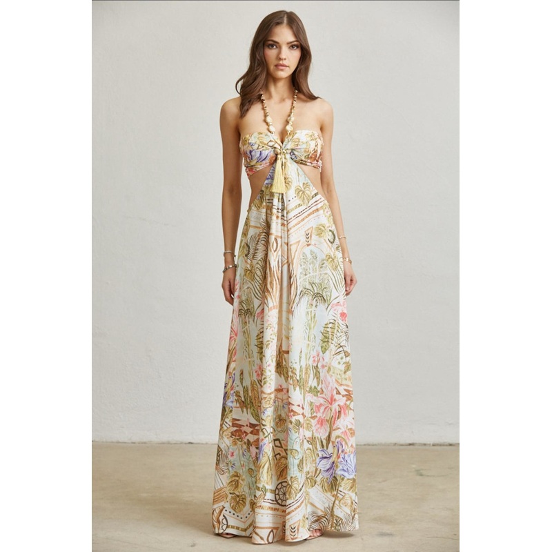 Floral Halter Dress|Multicolor|M|L