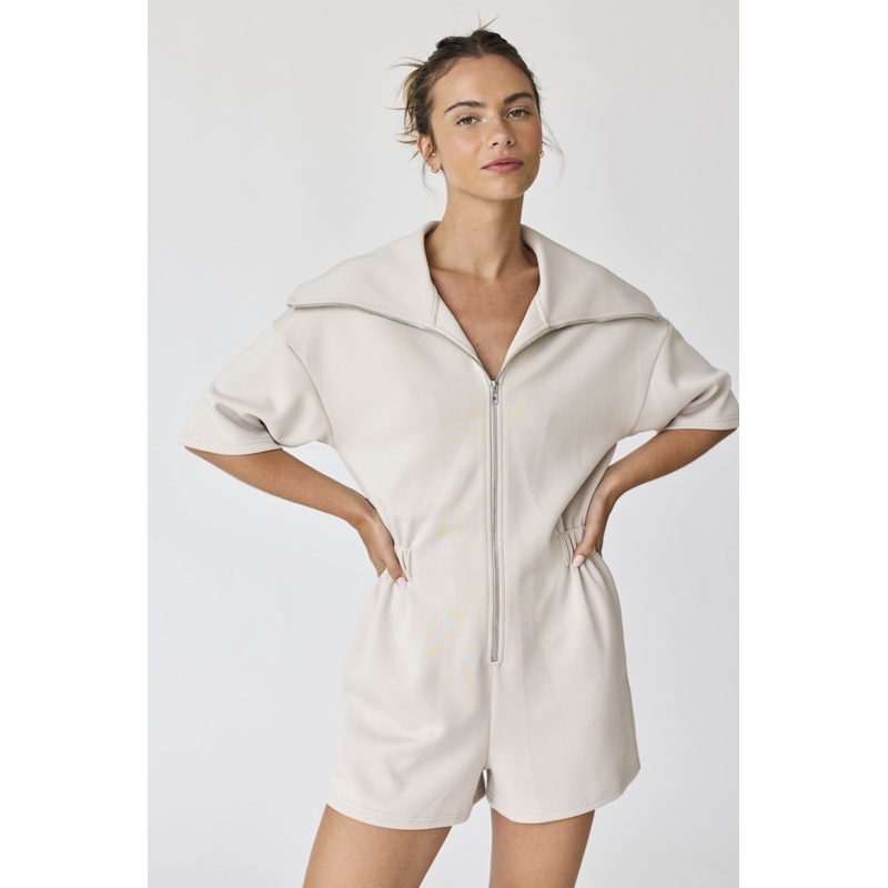 Genesis Front Zip Romper|Black|Stone|S|M|L