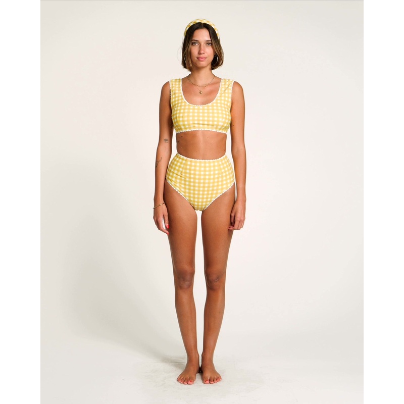 Gingham Bikini (Yellow)|Top|Bottom|S|M|L|XL