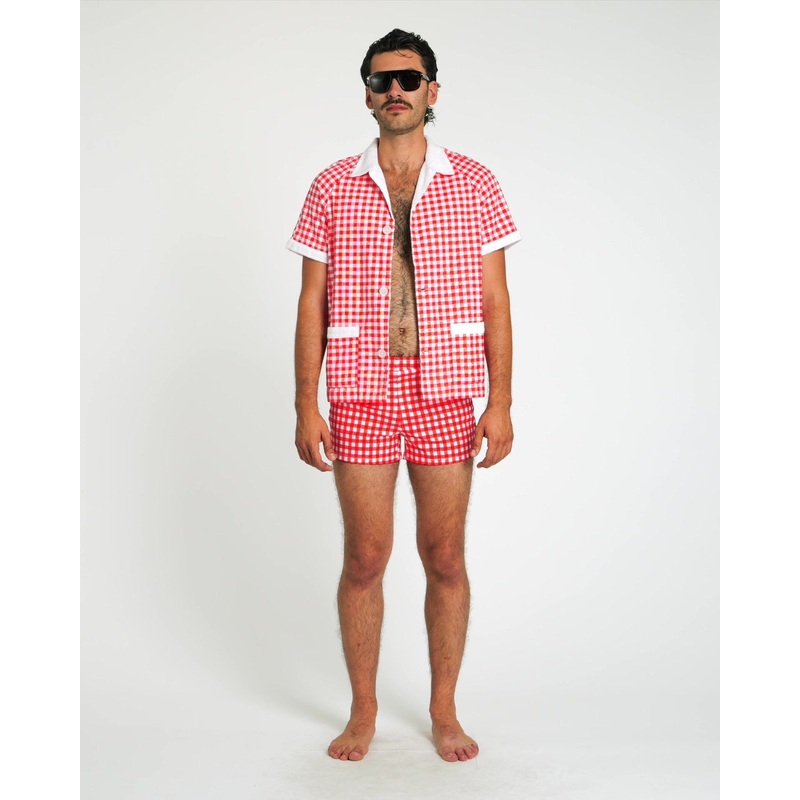 Gingham Cabana Shirt (Red)|S|M|L|XL|XXL